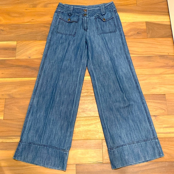 IROO soft denim Mid -rise wide leg - Picture 4 of 8